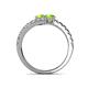 5 - Delise 5.00mm Round Peridot with Side Diamonds Bypass Ring 