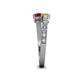 4 - Delise 5.00mm Round Yellow Sapphire and Ruby with Side Diamonds Bypass Ring 