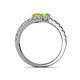 5 - Delise 5.00mm Round Yellow Sapphire and Peridot with Side Diamonds Bypass Ring 