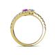 5 - Delise 5.00mm Round Amethyst and Diamond with Side Diamonds Bypass Ring 