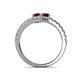 5 - Delise 5.00mm Round Red Garnet with Side Diamonds Bypass Ring 