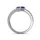 5 - Delise 5.00mm Round Iolite and Blue Sapphire with Side Diamonds Bypass Ring 