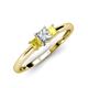 3 - Eadlin Princess Cut Diamond and Yellow Sapphire Three Stone Engagement Ring 