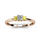 2 - Eadlin Princess Cut Diamond and Yellow Sapphire Three Stone Engagement Ring 