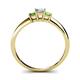 4 - Eadlin Princess Cut Diamond and Green Garnet Three Stone Engagement Ring 