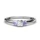 1 - Eadlin Princess Cut Diamond and Tanzanite Three Stone Engagement Ring 