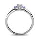 4 - Eadlin Princess Cut Diamond and Tanzanite Three Stone Engagement Ring 