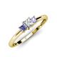 3 - Eadlin Princess Cut Diamond and Tanzanite Three Stone Engagement Ring 