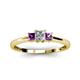 2 - Eadlin Princess Cut Diamond and Amethyst Three Stone Engagement Ring 