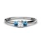 1 - Eadlin Princess Cut Diamond and Blue Topaz Three Stone Engagement Ring 