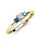 3 - Eadlin Princess Cut Diamond and Blue Topaz Three Stone Engagement Ring 