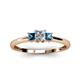 2 - Eadlin Princess Cut Diamond and Blue Topaz Three Stone Engagement Ring 