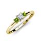 3 - Eadlin Princess Cut Diamond and Peridot Three Stone Engagement Ring 