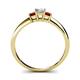 4 - Eadlin Princess Cut Diamond and Red Garnet Three Stone Engagement Ring 