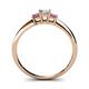 4 - Eadlin Princess Cut Diamond and Rhodolite Garnet Three Stone Engagement Ring 