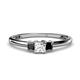 1 - Eadlin Princess Cut Black and White Diamond Three Stone Engagement Ring 