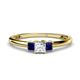 1 - Eadlin Princess Cut Diamond and Blue Sapphire Three Stone Engagement Ring 