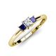 3 - Eadlin Princess Cut Diamond and Blue Sapphire Three Stone Engagement Ring 