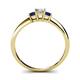 4 - Eadlin Princess Cut Diamond and Blue Sapphire Three Stone Engagement Ring 