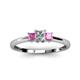 2 - Eadlin Princess Cut Diamond and Pink Sapphire Three Stone Engagement Ring 