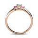 4 - Eadlin Princess Cut Diamond and Pink Sapphire Three Stone Engagement Ring 