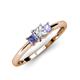 3 - Eadlin Princess Cut Diamond and Tanzanite Three Stone Engagement Ring 