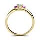 4 - Eadlin Princess Cut Diamond and Amethyst Three Stone Engagement Ring 