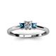 2 - Eadlin Princess Cut Diamond and Blue Topaz Three Stone Engagement Ring 