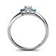 4 - Eadlin Princess Cut Diamond and Blue Topaz Three Stone Engagement Ring 