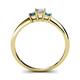4 - Eadlin Princess Cut Diamond and Blue Topaz Three Stone Engagement Ring 