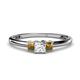 1 - Eadlin Princess Cut Diamond and Citrine Three Stone Engagement Ring 