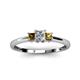 2 - Eadlin Princess Cut Diamond and Citrine Three Stone Engagement Ring 