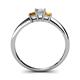 4 - Eadlin Princess Cut Diamond and Citrine Three Stone Engagement Ring 