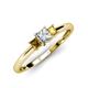 3 - Eadlin Princess Cut Diamond and Citrine Three Stone Engagement Ring 