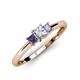 3 - Eadlin Princess Cut Diamond and Iolite Three Stone Engagement Ring 