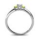 4 - Eadlin Princess Cut Diamond and Peridot Three Stone Engagement Ring 