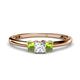 1 - Eadlin Princess Cut Diamond and Peridot Three Stone Engagement Ring 
