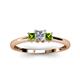 2 - Eadlin Princess Cut Diamond and Peridot Three Stone Engagement Ring 