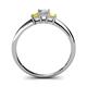 4 - Eadlin Princess Cut Diamond and Yellow Sapphire Three Stone Engagement Ring 