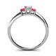 4 - Eadlin Princess Cut Diamond and Ruby Three Stone Engagement Ring 