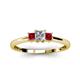 2 - Eadlin Princess Cut Diamond and Ruby Three Stone Engagement Ring 