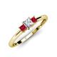 3 - Eadlin Princess Cut Diamond and Ruby Three Stone Engagement Ring 