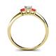 4 - Eadlin Princess Cut Diamond and Ruby Three Stone Engagement Ring 