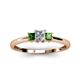 2 - Eadlin Princess Cut Diamond and Green Garnet Three Stone Engagement Ring 