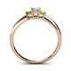 4 - Eadlin Princess Cut Diamond and Green Garnet Three Stone Engagement Ring 