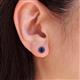 5 - Bernice Round Blue Sapphire Stud Earrings 