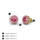 4 - Bernice Round Pink Tourmaline Stud Earrings 