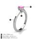4 - Maxine 5.00 mm Round Lab Created Pink Sapphire Solitaire Engagement Ring 