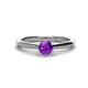 1 - Maxine 5.00 mm Round Amethyst Solitaire Engagement Ring 
