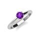 3 - Maxine 5.00 mm Round Amethyst Solitaire Engagement Ring 